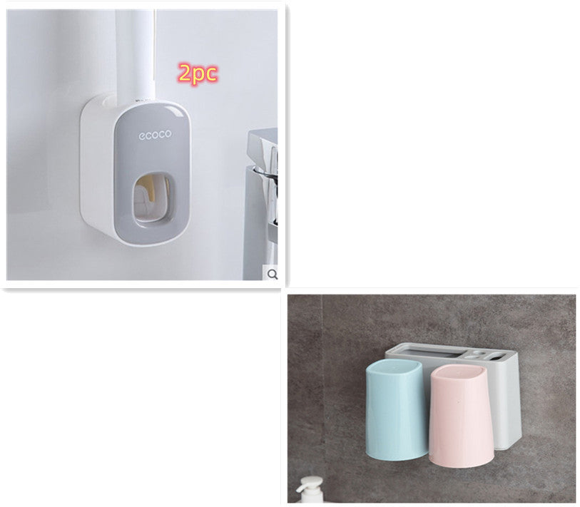 Wall-Mount Automatic Toothpaste Dispenser Set