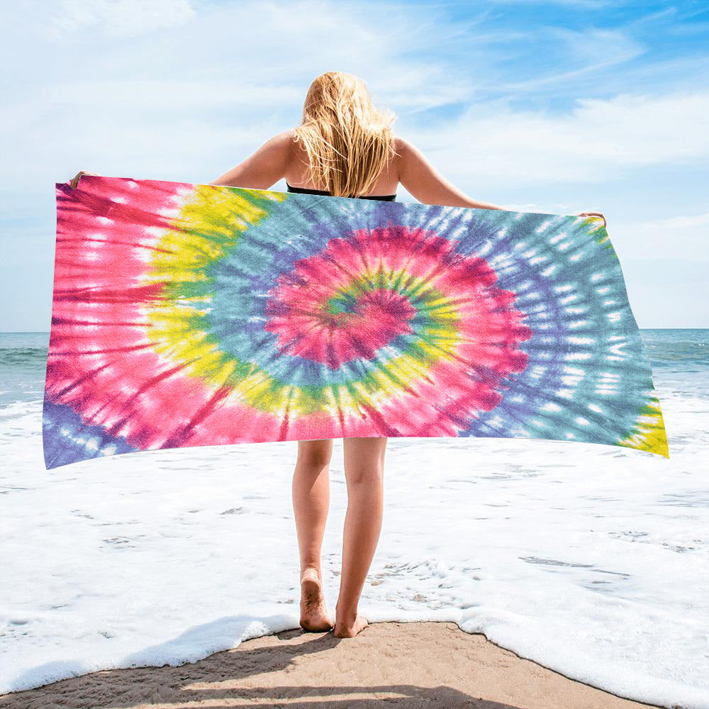 Microfiber Square Beach Towel Towel Material Square Towel Tie-Dye Series