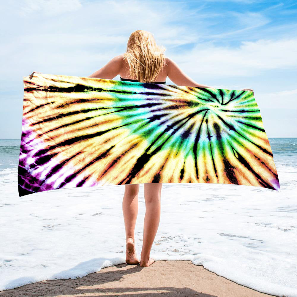 Microfiber Square Beach Towel Towel Material Square Towel Tie-Dye Series