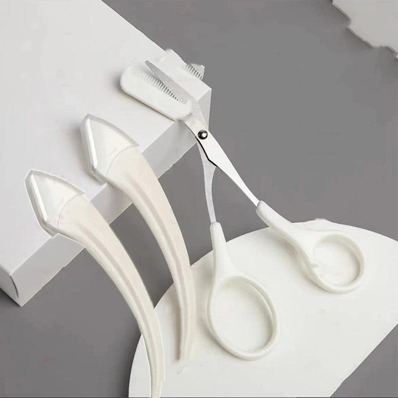 Curved Eyebrow Trimmer with Comb – Precision Beauty Tool