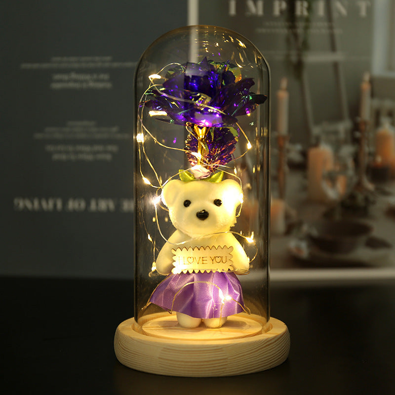 24K Gold Foil Flower LED Christmas Gift