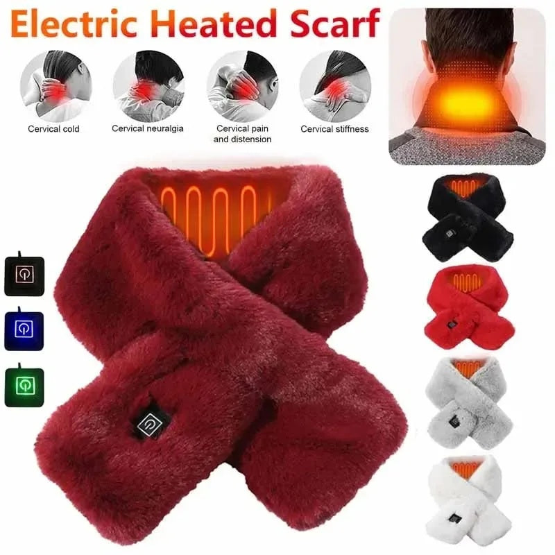 USB Electric Heated Neck Scarf – 3-Level Warmth & Pain Relief