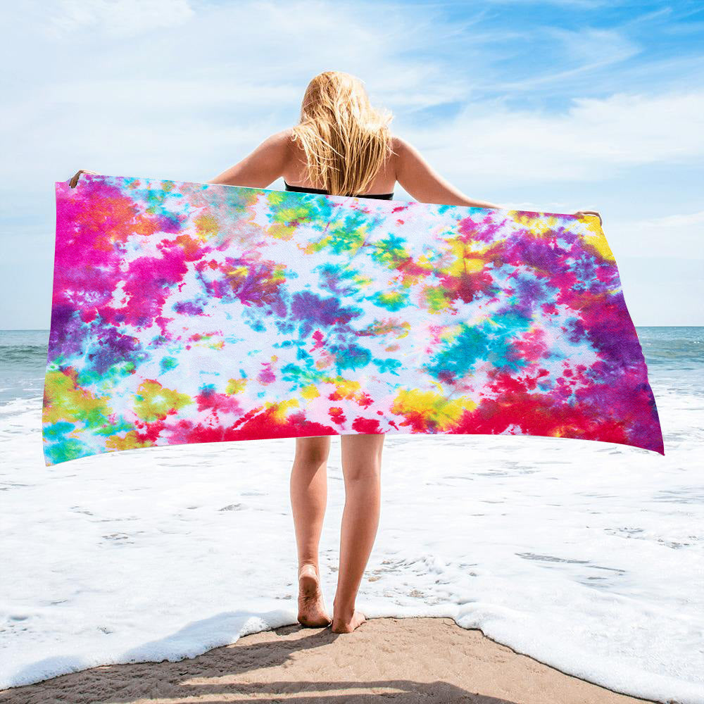 Microfiber Square Beach Towel Towel Material Square Towel Tie-Dye Series