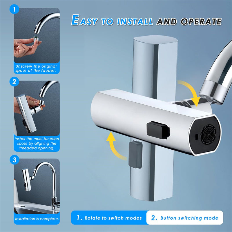 Multifunction Kitchen Faucet Rotating Water Nozzle