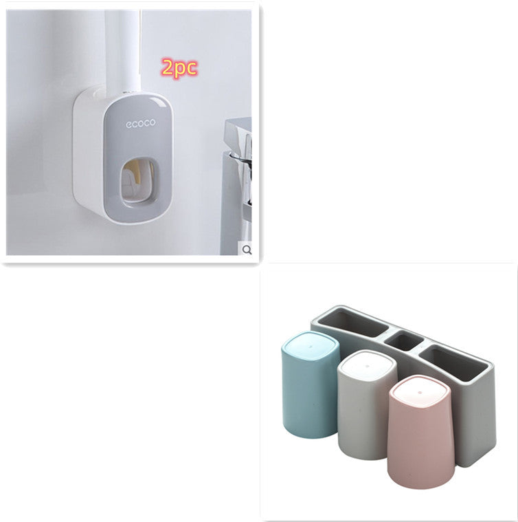 Wall-Mount Automatic Toothpaste Dispenser Set