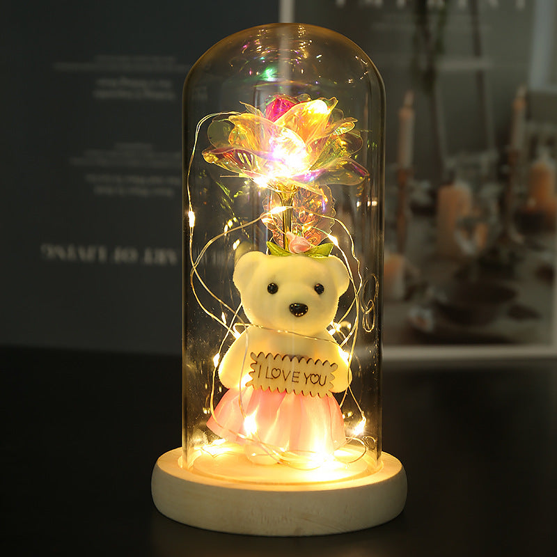 24K Gold Foil Flower LED Christmas Gift