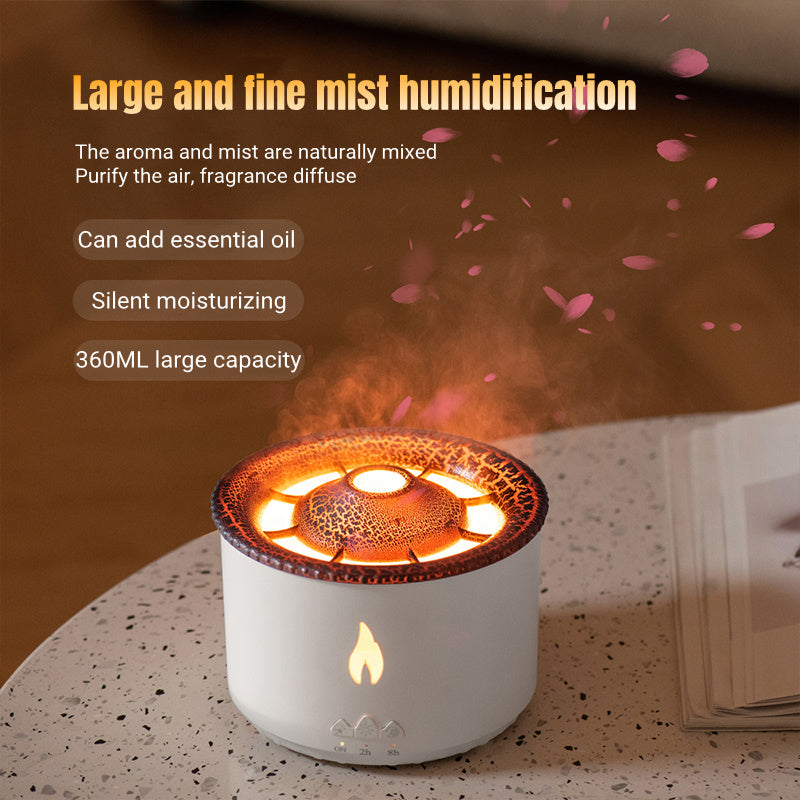 Ultrasonic Volcano Essential Oil Humidifier & Aromatherapy Diffuser
